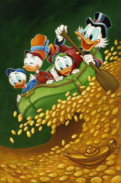 Tim Rogerson Disney Limited Edition Gallery Wrap Canvas Giclee:" Uncle Scrooge's Wild Ride"