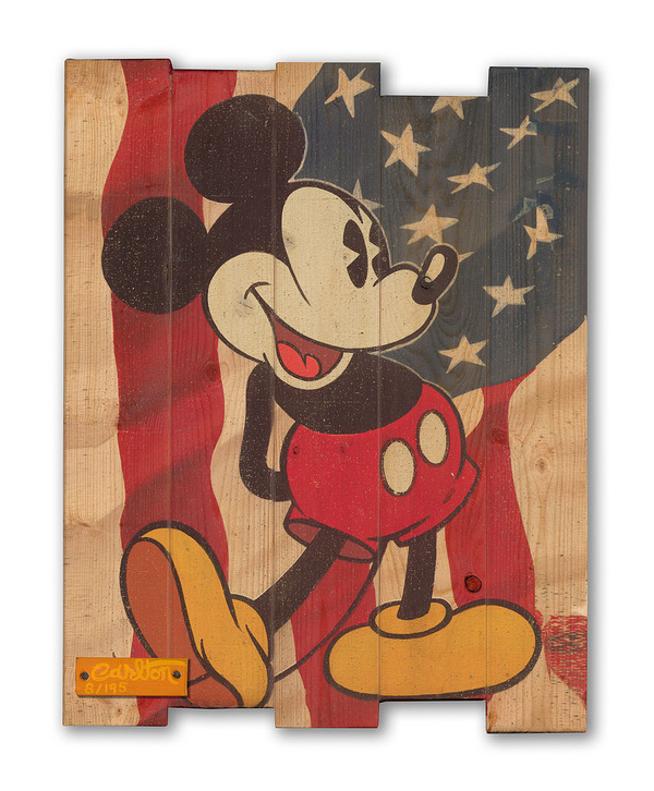 Trevor Carlton Artist Signed Ltd Ed Giclee on Reclaimed Wood:"Red, White, and Blue"