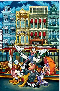 Tim Rogerson Signed and Numbered Giclee on Canvas:"Dinseyland - The Magic of Main Street"