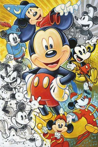 Tim Rogerson Signed and Numbered Limited Edition Hand-Embellished Gicl&eacute;e on Canvas:"90 Years of Mickey"