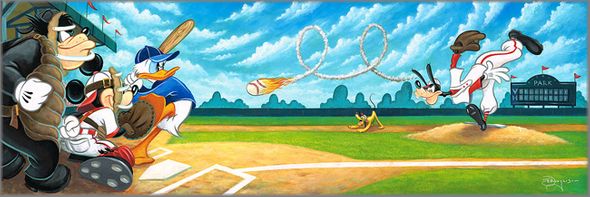 Tim Rogerson Signed and Numbered Limited Edition Hand-Embellished Gicl&eacute;e on Canvas:"Swing for the Fences"