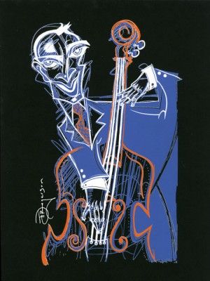 Tim Rogerson Signed and Numbered Serigraph on Paper: "Bass Line Blues"