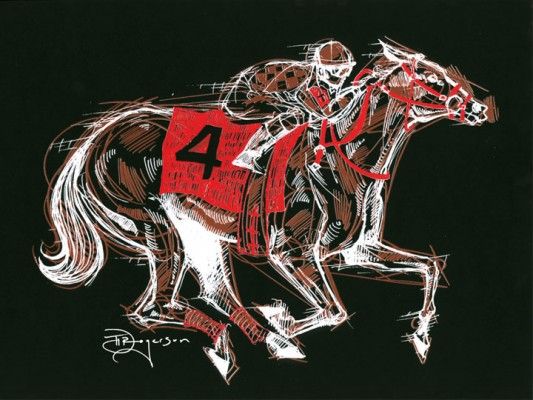 Tim Rogerson Signed and Numbered Serigraph on Paper: "By a Nose"