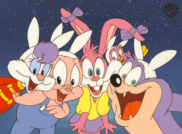 Tiny Toons Original Production Cel: "Fifi,, Hamton, Babs, Sweetie, and Dizzy"