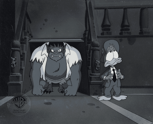 Tiny Toons Original Production Cel on Original Background: "Plucky Duck"