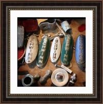 Todd Van Fleet 18 x 18 Canvas Giclee Art:"Head Badges"