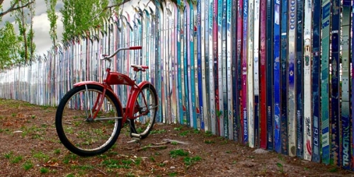 Todd Van Fleet 20 x 40 Canvas Giclee Art:"Ski Fence"