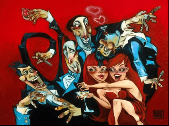 Todd White Artist Signed Hand Embellished Limited Edition Canvas Giclee:"Red Hots"