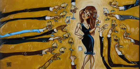 Todd White Artist Signed Hand Embellished Limited Edition Canvas Giclee:"Silly Men Girls Don't Pay"