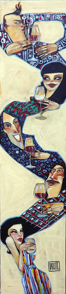 Todd White Artist Signed Hand Embellished Limited Edition Canvas Giclee:"Wined Up"