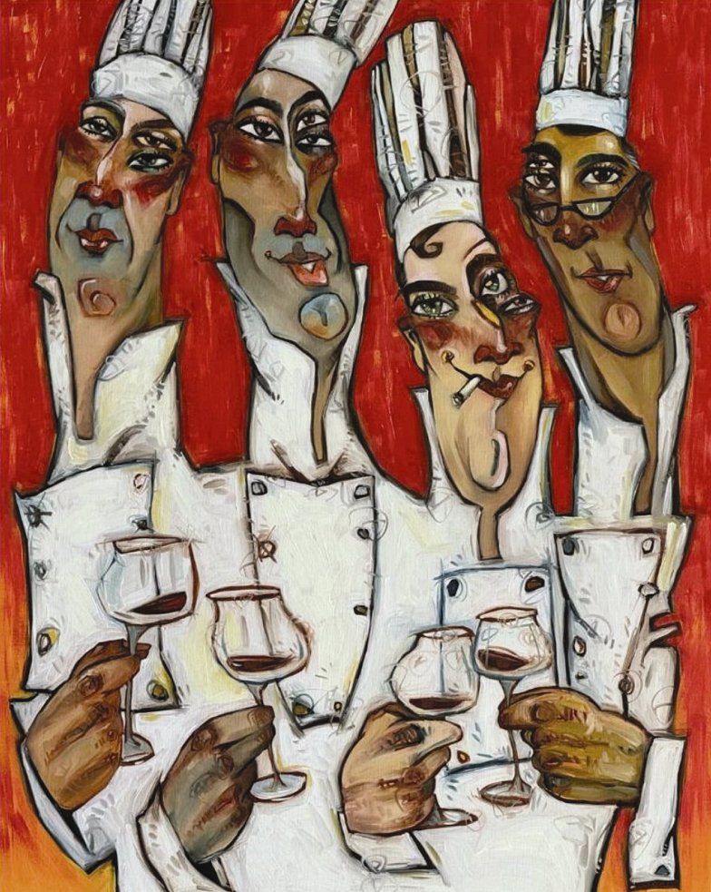 Todd White Limited Edition Giclee Canvas:"Shifty Eyed Chefs"