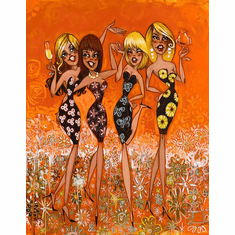 Todd White Signed Hand Embellished Limited Edition Canvas Giclee:"Fall Girls"
