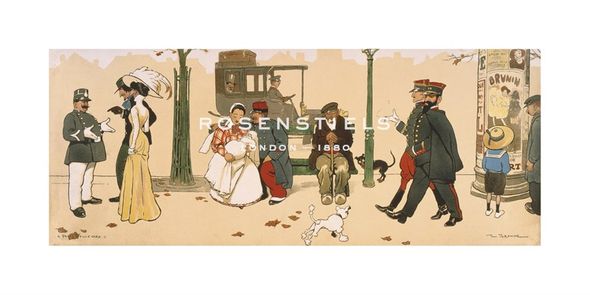 Tom Browne Hand Numbered Limited Edition Print on Paper :"A Paris Boulevard I"