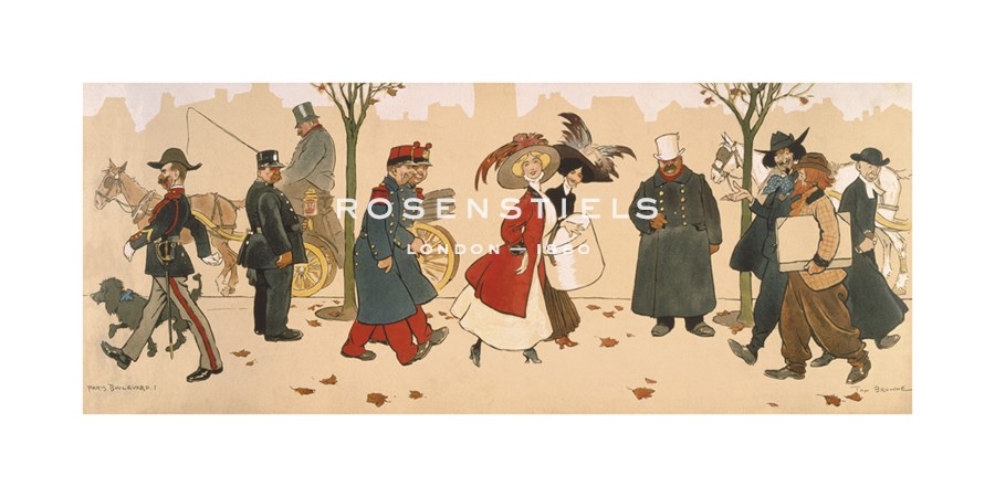 Tom Browne Hand Numbered Limited Edition Print on Paper :"A Paris Boulevard II"