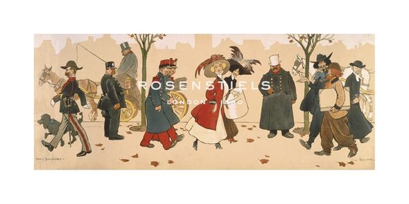 Tom Browne Hand Numbered Limited Edition Print on Paper :"A Paris Boulevard II"