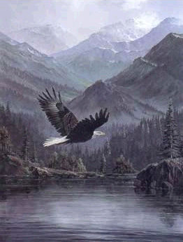 Tom Dooley Handsigned and Numbered Limited Edition Lithograph: "Flight of the Fisherman"