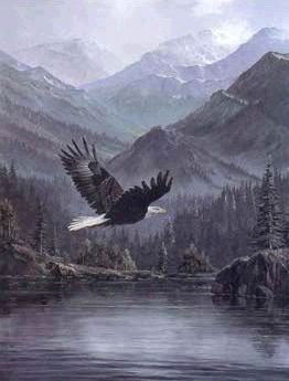 Tom Dooley Handsigned and Numbered Limited Edition Lithograph: "Flight of the Fisherman"