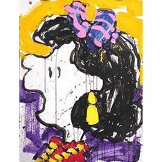 Tom Everhart Artist Signed Limited Edition Hand Pulled Lithograph:"Glam Slam Lucy Peanuts"