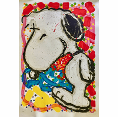 Tom Everhart Hand Signed Limited Edition Lithograph:"Hip Hop Hound Snoopy Peanuts"