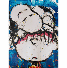 Tom Everhart Hand Signed Limited Edition Lithograph:"Sleepyhead Snoopy Charlie Brown"