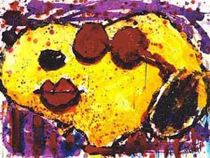 Tom Everhart Limited Edition Lithograph: " Very Cool Dog Lips In Brentwood "