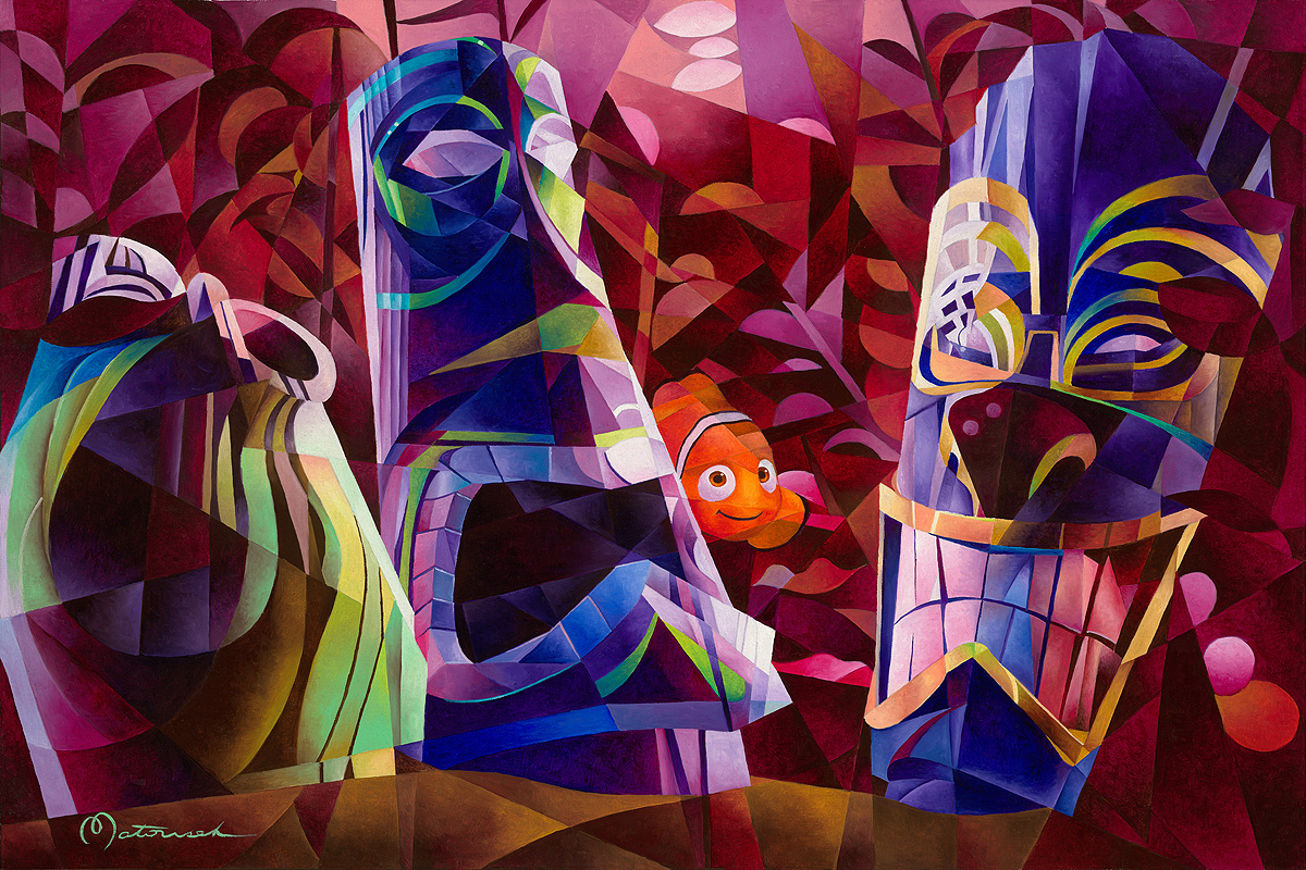 Tom Matousek Artist Signed Disney Ltd Ed Gallery Wrap Canvas:"Shark Bait Hoo Ha Ha"
