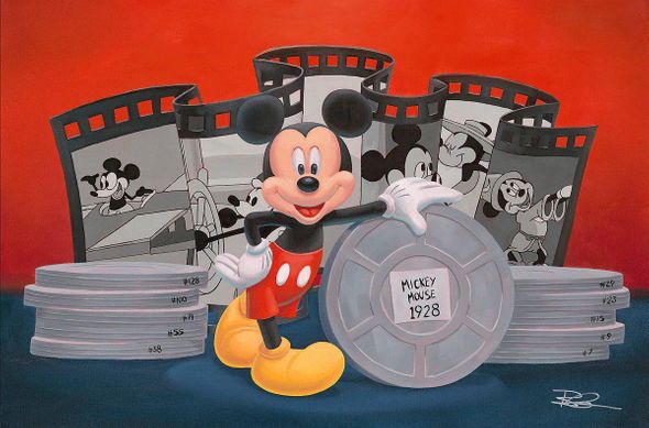 Ben Olsen Artist Signed Disney Ltd Ed Gallery Wrap Canvas:"Icons of Animation: Mickey"