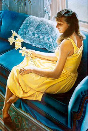 Tom Sierak Handsigned and Numbered Limited Edition Gicl&eacute;e On Paper: "Yellow Irises"