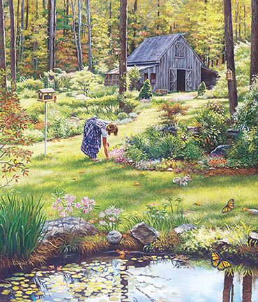 Tom Sierak Handsigned and Numbered Limited Edition Print On Paper: "Back Yard Treasures"