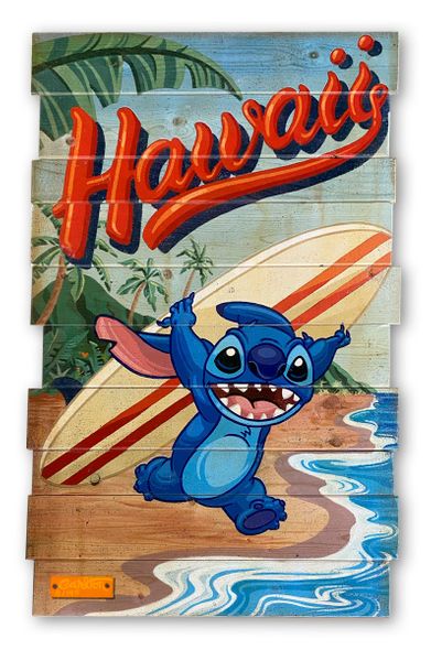 Trevor Carlton Artist Signed Disney Ltd Ed Gallery Wrap Canvas:"Surf's Up! - Board"