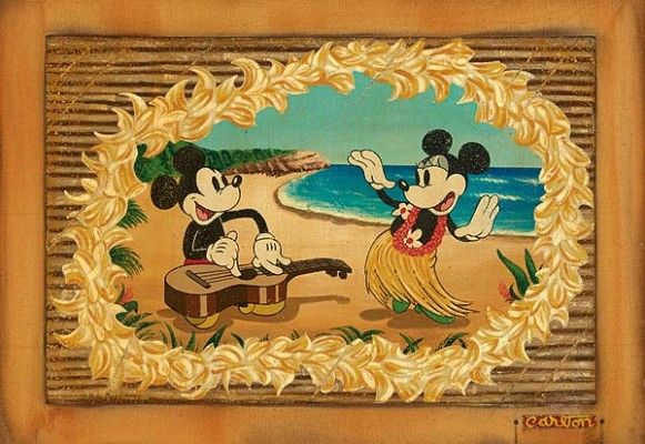 Trevor Carlton Disney Fine Art Limited Edition Giclee on Canvas:"Hula in Paradise"