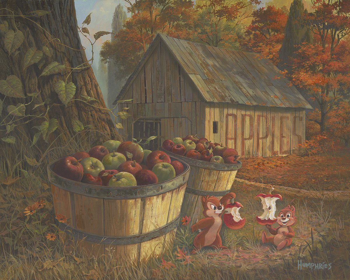 Disney Limited Edition Gallery Wrap Canvas Giclee:"An Apple a Day, Play, Play, Play" by Michael Humphries