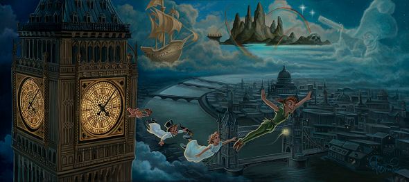 Jared Franco Artist Signed Limited Edition Canvas Giclee:"A Journey to Neverland"