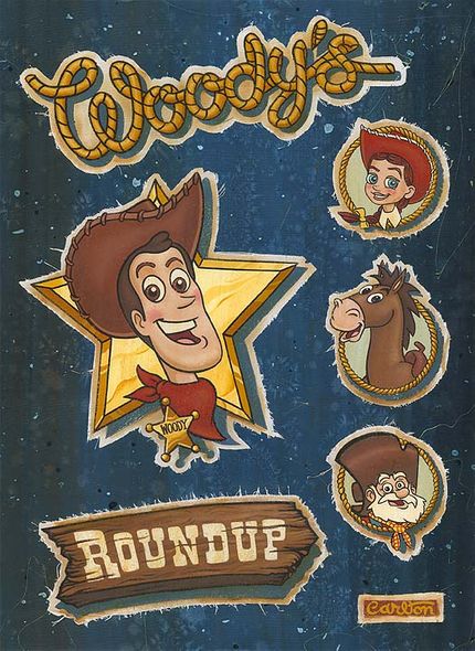 Trevor Carlton Signed and Numbered Hand-Textured Giclée on Canvas: "Woody's Roundup"