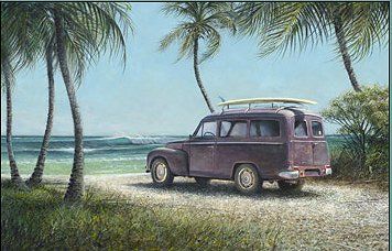 Tripp Harrison Handsigned and Numbered Limited Edition Giclee on Canvas:"Road Trip"
