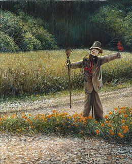 Tripp Harrison Handsigned and Numbered Limited Edition Giclee on Canvas:"Scarecrow"