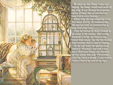 TRISHA ROMANCE 13X11 Secondary Market Art: "SONG BIRDS"