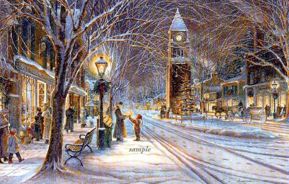 TRISHA ROMANCE 18X26 Secondary Market Art: "CANDLELIGHT STROLL"