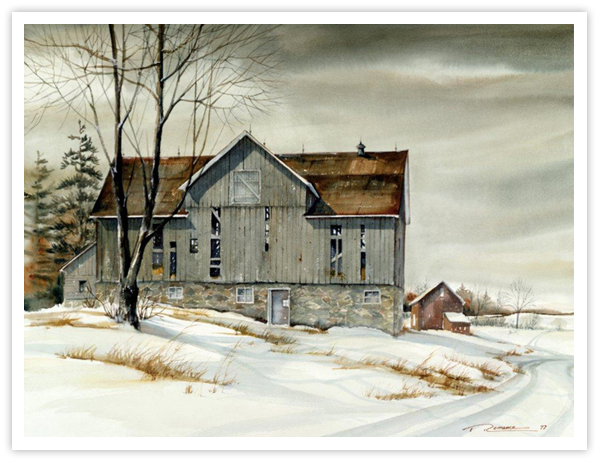 Trisha Romance Hand Signed and Numbered Limited Edition Giclee:"Ontario Barn"