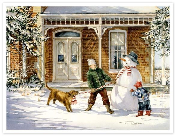 Trisha Romance Hand Signed and Numbered Limited Edition Giclee:"The Snowman"