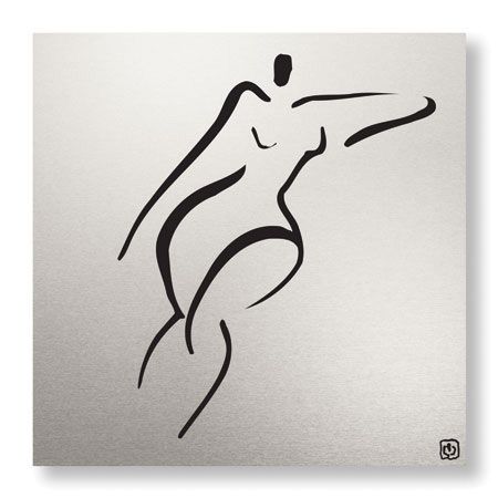 Ty Wilson Limited Edition Ready to Hang Giclee on Brushed Aluminum: "Abstract Female Nude V"