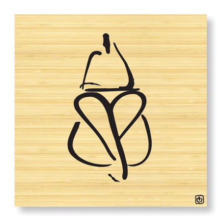 Ty Wilson Limited Edition Ready to Hang Giclee on Sustainable Bamboo: "Abstract Female Nude III"