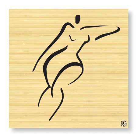 Ty Wilson Limited Edition Ready to Hang Giclee on Sustainable Bamboo: "Abstract Female Nude V"