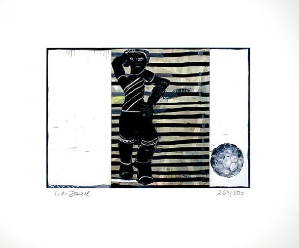 Udo Dziersk Rare Vintage Artist Signed Offset Lithograph: "Man with Ball"