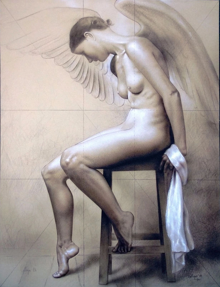 Ulises Gallegos Artist Signed Limited Edition Lithograph: "ANGEL ESTUDIO"