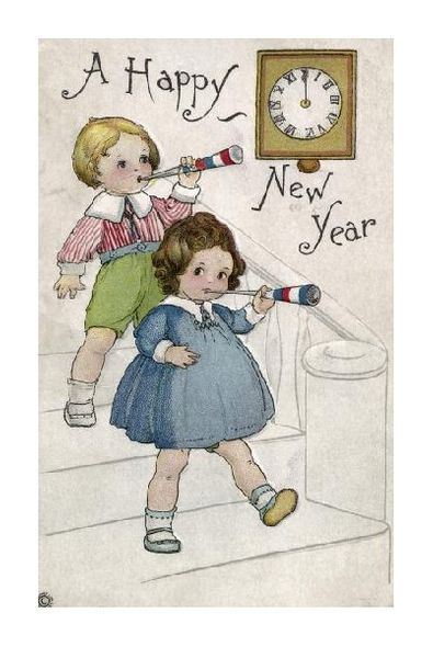 Unknown Fine Art Open Edition Gicl&eacute;e:"A Happy New Year"