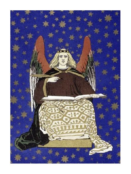 Unknown Fine Art Open Edition Gicl&eacute;e:"Angel Holding Book"