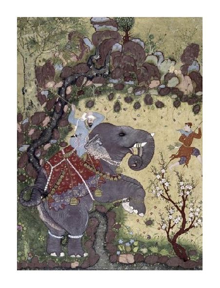 Unknown Fine Art Open Edition Gicl&eacute;e:"Subduing an Enraged Elephant"