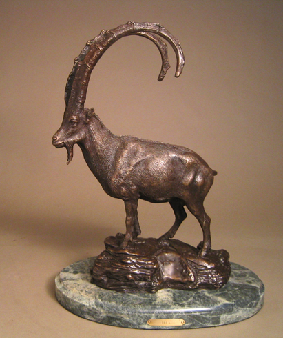 Unknown Handcrafted Solid Bronze Sculpture:"Ibex" Unknown Handcrafted Solid Bronze Sculpture:"Ibex"