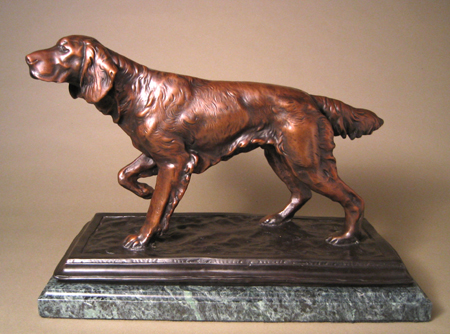 Unknown Handcrafted Solid Bronze Sculpture:"Irish Setter" Unknown Handcrafted Solid Bronze Sculpture:"Irish Setter"